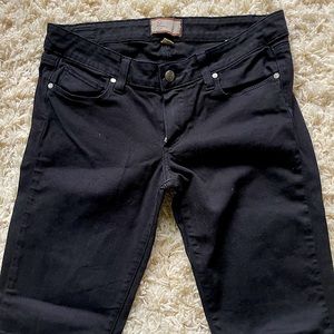 Paige peg skinny black cotton jeans